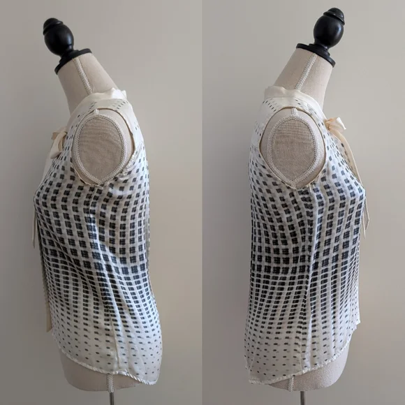 Judith & Charles Silk Bow Tie Sleeveless Top - Picture 9 of 11